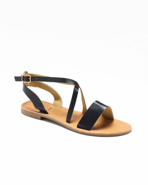 Sandales Plates Femme - Sandale Plate Noir Jina - Style 6 Zh 2021