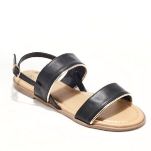 Sandales Plates Femme - Sandale Plate Noir Jina - Style 4 Zh P06