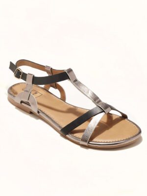 Sandales Plates Femme - Sandale Plate Noir Jina - G52100-02