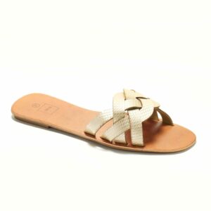 Mules Femme - Mule Plate Or Jina - Style 2 Zh P04