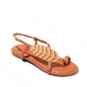 Sandales Plates Femme - Sandale Plate Camel Jina - Zh1 P06