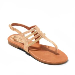 Sandales Plates Femme - Sandale Plate Or Jina - Zh4 P06