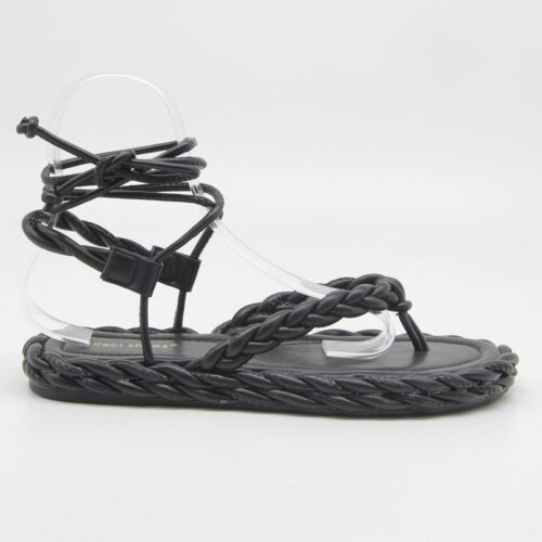 Sandales Plates Femme - Sandale Plate Noir Jina - 3596