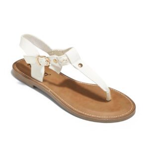 Sandales Plates Femme - Sandale Plate Blanc Jina - Za148