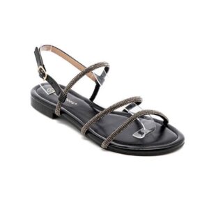Sandales Plates Femme - Sandale Plate Noir Jina - 7930
