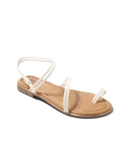 Sandales Plates Femme - Sandale Plate Blanc Jina - Zh2 Rdc 2023