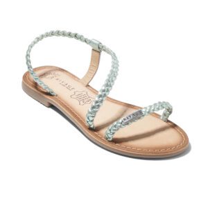 Sandales Plates Femme - Sandale Plate Turquoise Jina - P10 Cuir 7