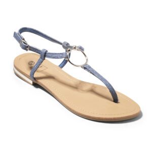 Sandales Plates Femme - Sandale Plate Denim Jina - Zh1370-026