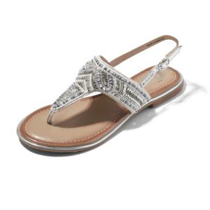 Sandales Plates Femme - Sandale Plate Argent Jina - E-023426