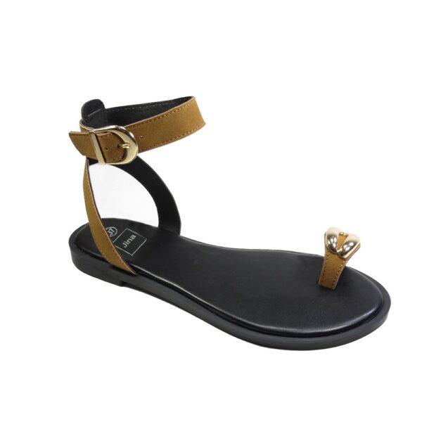 SANDALE PLATE FEMME CAMEL